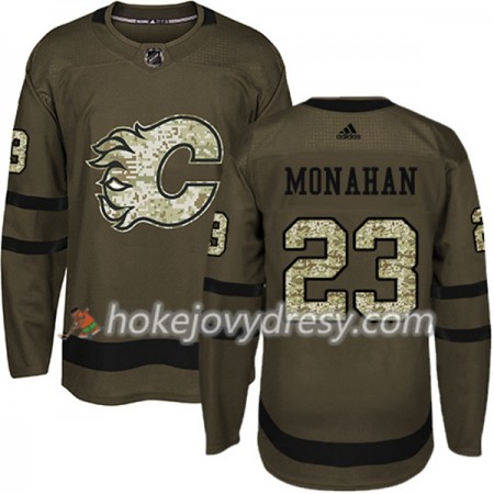Pánské Hokejový Dres Calgary Flames Sean Monahan 23 Adidas 2017-2018 Camo Zelená Authentic